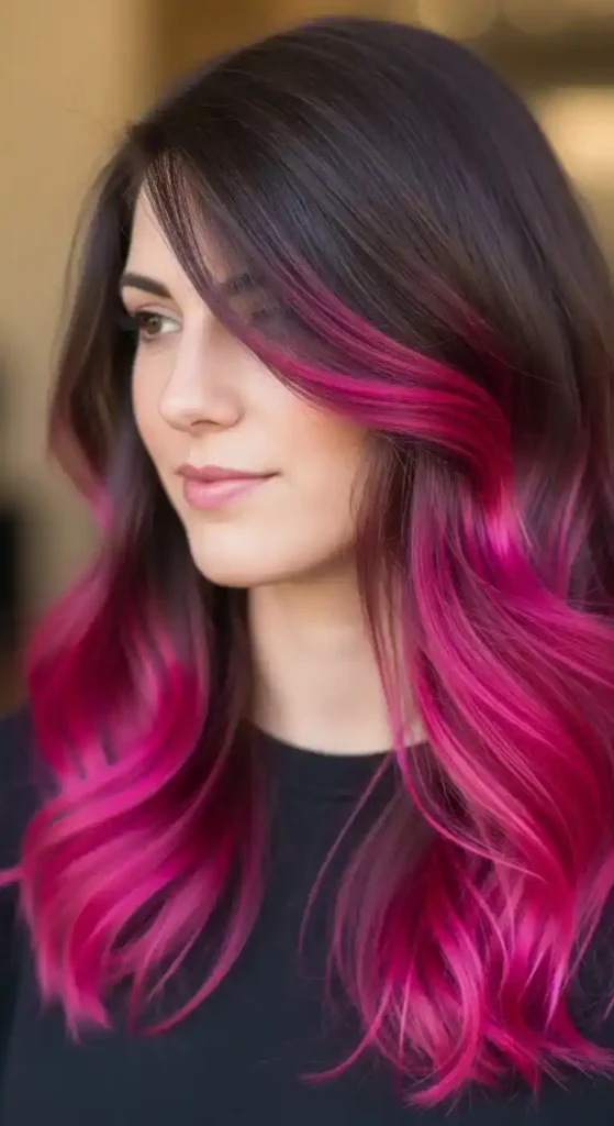 18 Bold Pink Peekaboo Hair Color Trends Everyone’s Talking About 4 ombre-pink-peekaboo