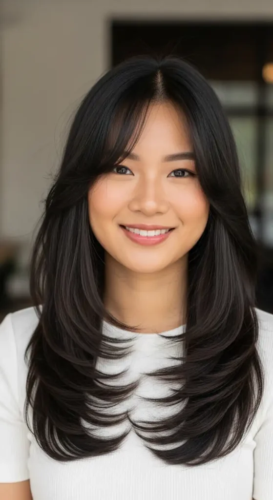 sleek-curtain-bangs-for-asian-hair