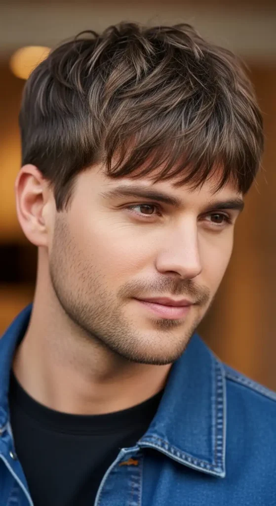 18 Low-Maintenance Men's Hairstyles That Require Minimal Styling 7 textured-fringe