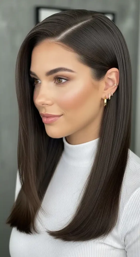 sleek-middle-part