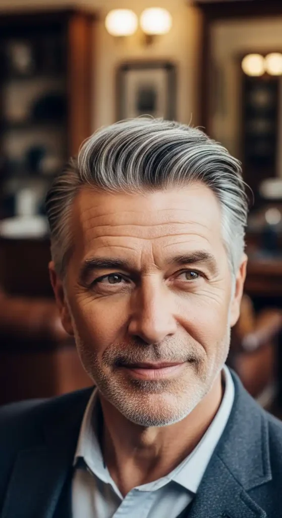 16 Best Grooming Hairstyles for Older Men With Thinning Hair 14 brush-up