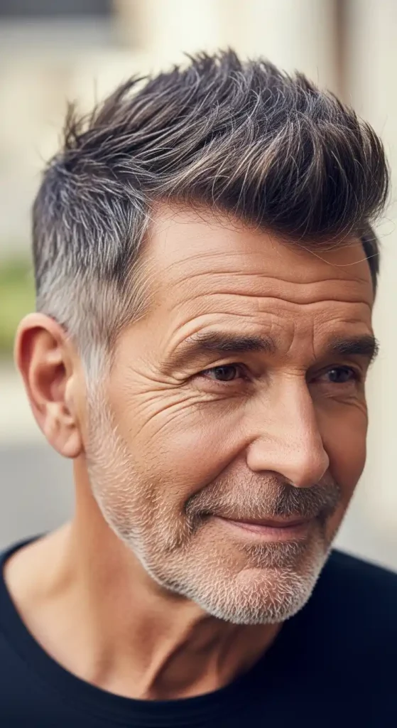 16 Best Grooming Hairstyles for Older Men With Thinning Hair 12 faux-hawk
