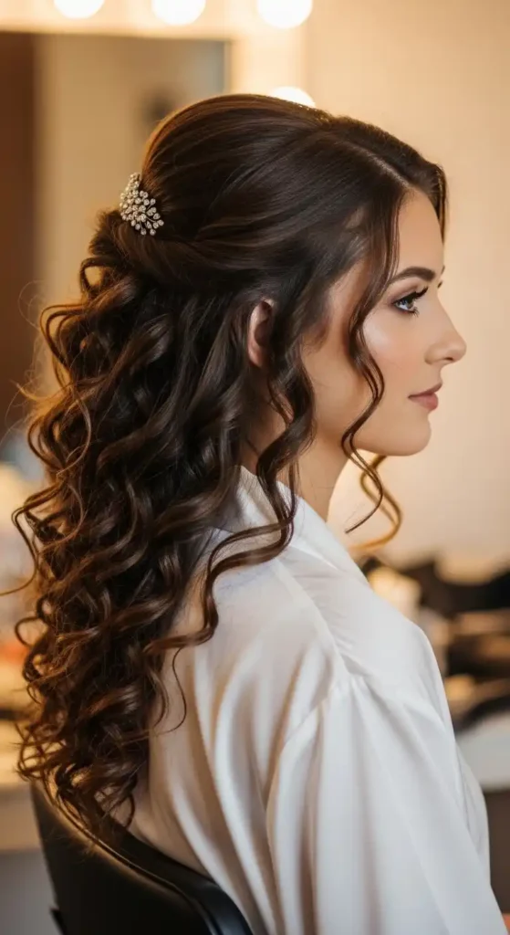 19 Beautiful Prom Hairstyles for Long Hair for a Dreamy Look 15 half-up-half-down-hairstyles-curled