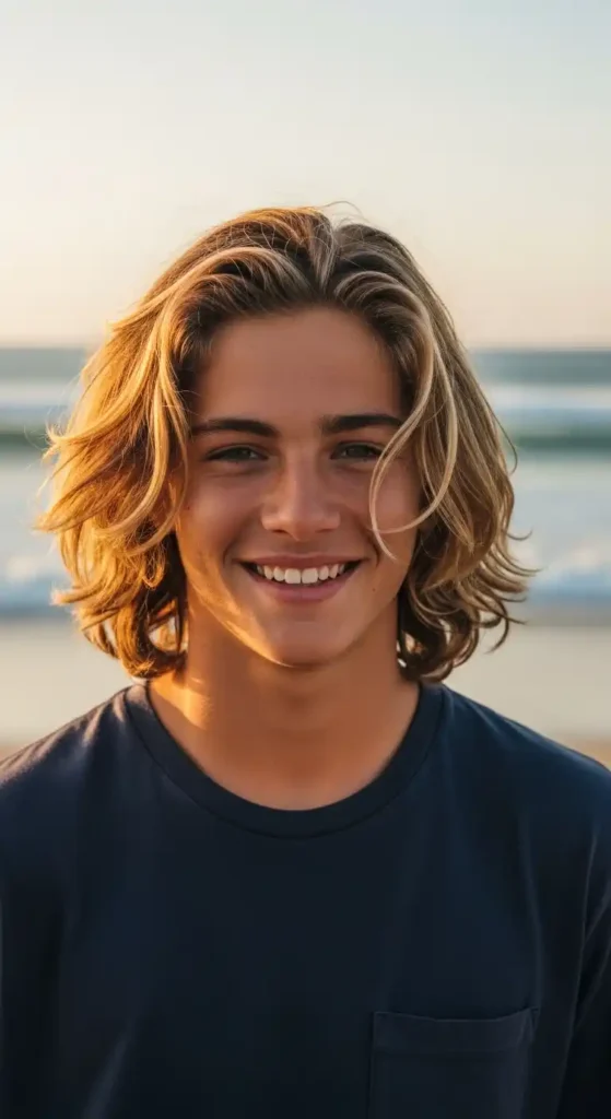 16 Best Teenage Haircuts to Keep Your Style Fresh and Trendy 4 long-and-wavy-surfer-hair