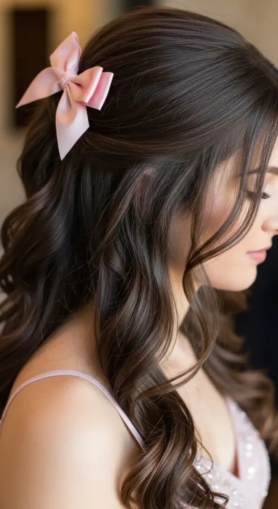 19 Beautiful Prom Hairstyles for Long Hair for a Dreamy Look 18 prom-hair-half-up-with-a-bow