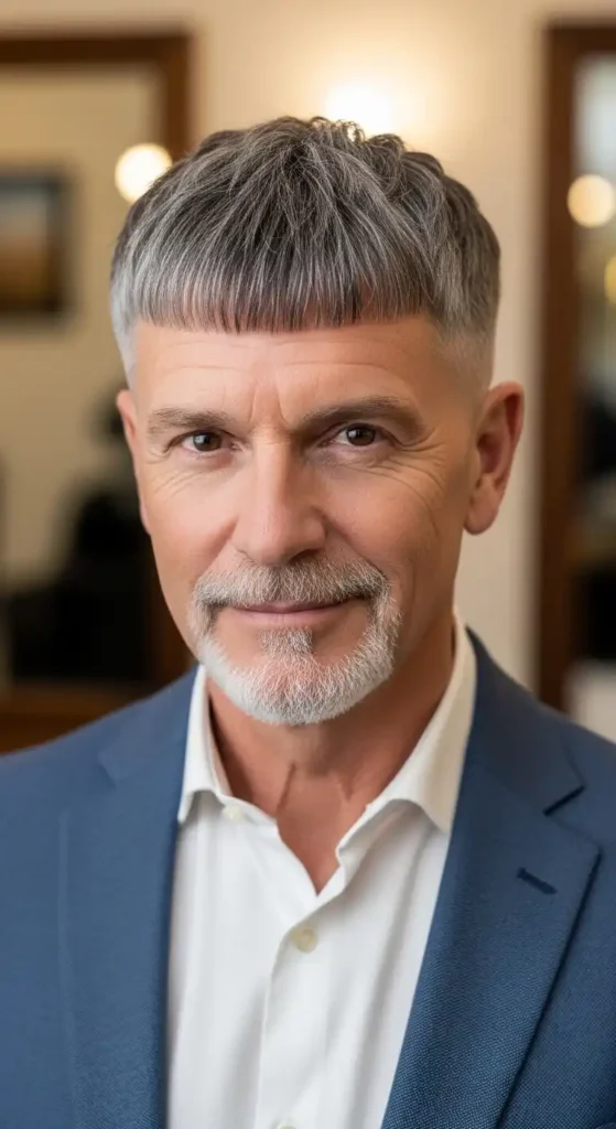 16 Best Grooming Hairstyles for Older Men With Thinning Hair 17 short-textured-fringe