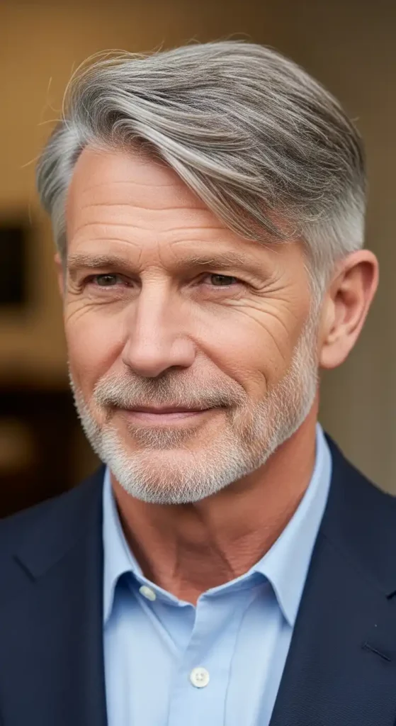16 Best Grooming Hairstyles for Older Men With Thinning Hair 11 side-swept-fringe