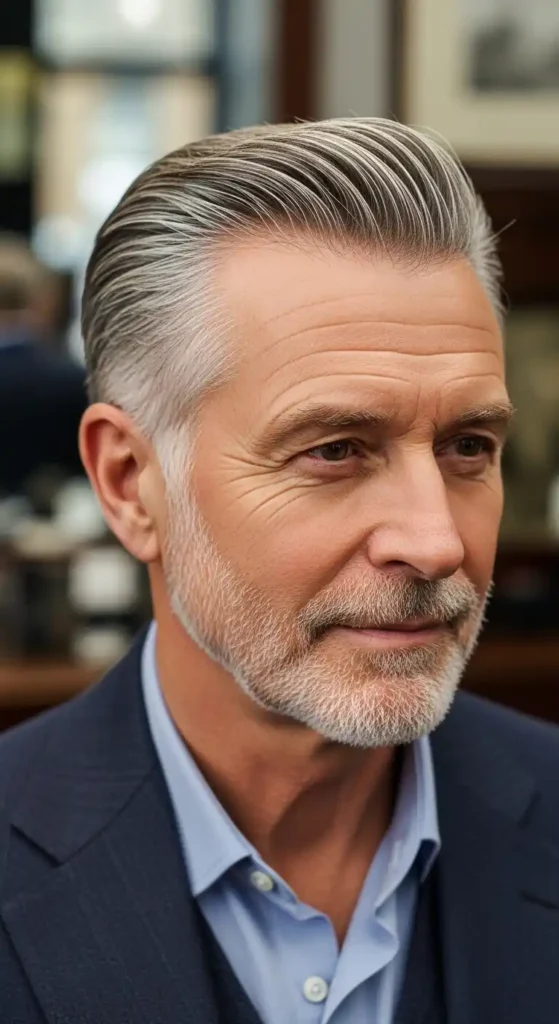 16 Best Grooming Hairstyles for Older Men With Thinning Hair 10 slicked-back