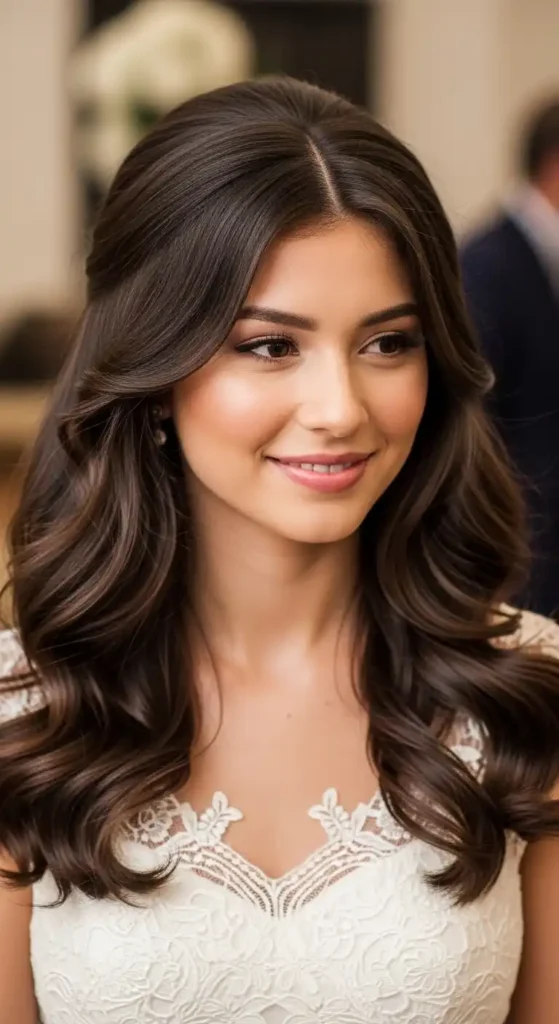 19 Beautiful Prom Hairstyles for Long Hair for a Dreamy Look 20 soft-curls-with-a-middle-part