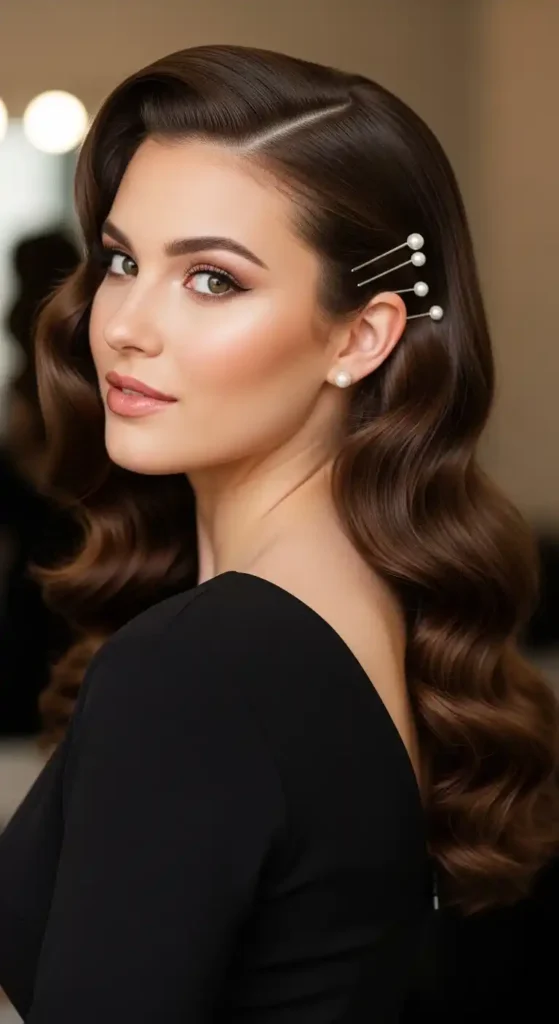 19 Beautiful Prom Hairstyles for Long Hair for a Dreamy Look 5 vintage-inspired-waves
