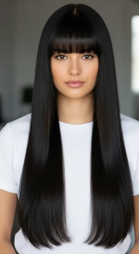 straight-long-hair-with-blunt-bangs