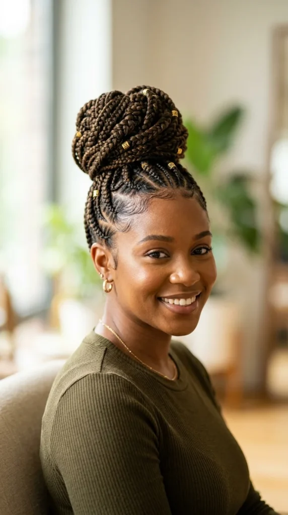 15 Hottest Braided Hairstyles for Black Women That Look Stunning 16 braided-bun-styles