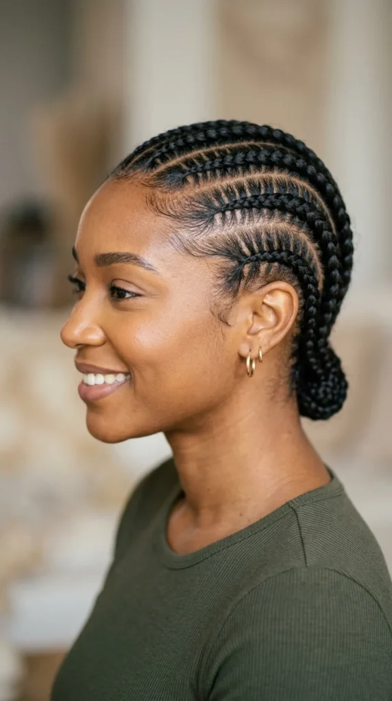 15 Hottest Braided Hairstyles for Black Women That Look Stunning 3 cornrow-straight-backs