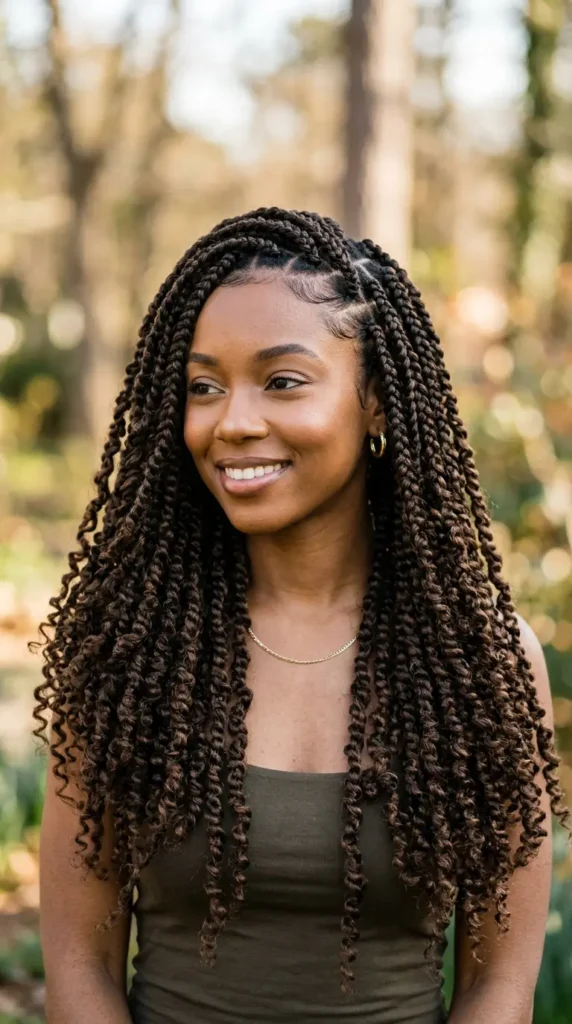 15 Hottest Braided Hairstyles for Black Women That Look Stunning 13 passion-twists-with-braids
