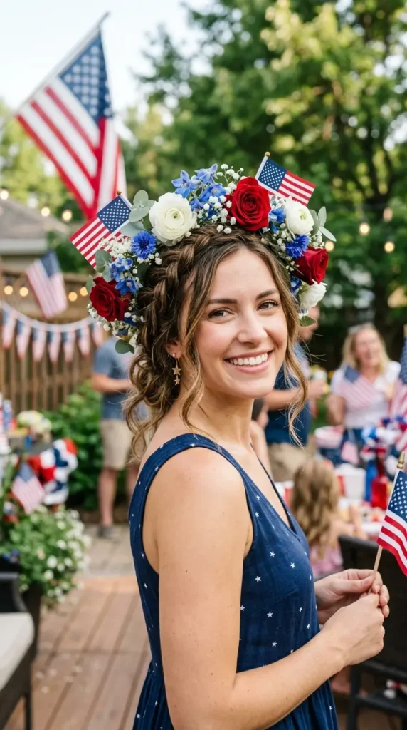 patriotic-flower-crown-hairstyle