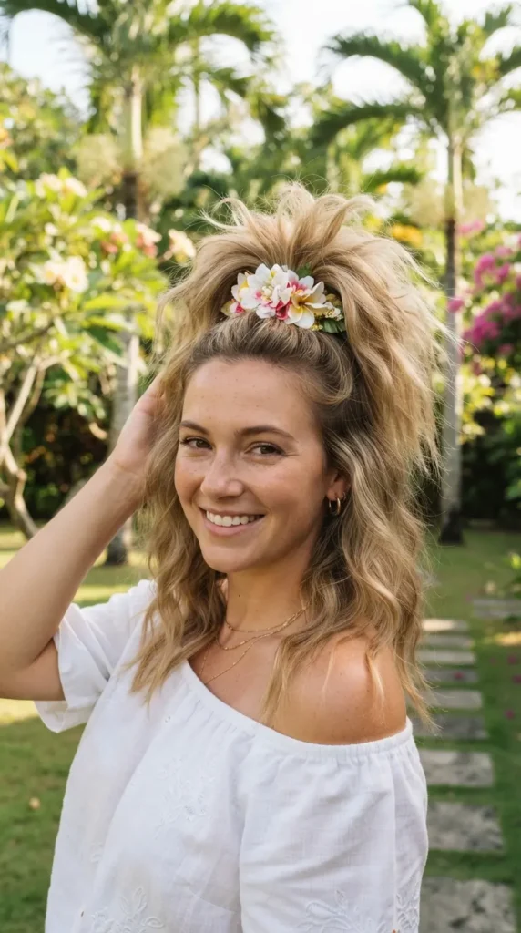 palm-tree-ponytail-with-floral-clips